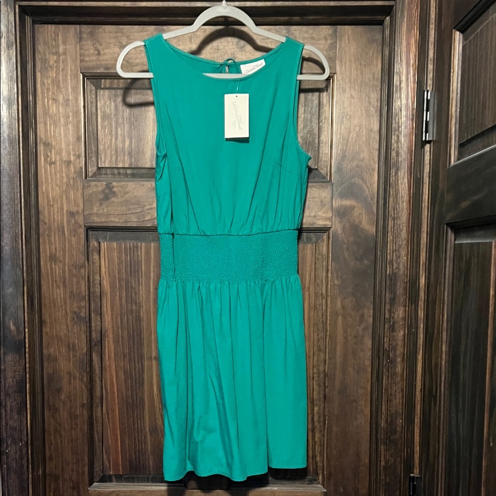 Universal Thread Teal Smocked-Waist Sleeveless Mini Dress